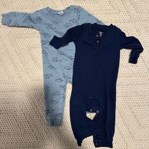 Carter's Blue and Navy Dinosaur Footies